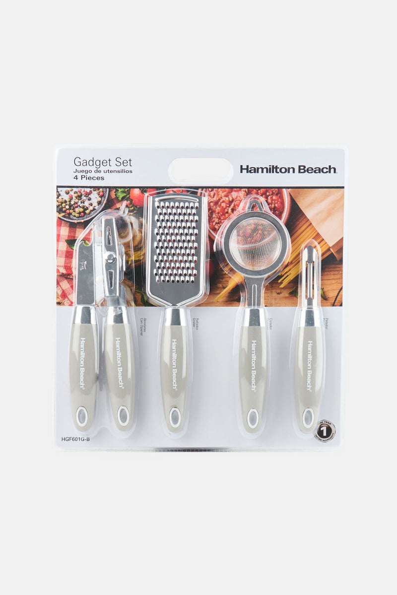 Hamilton Beach 4-Piece Kitchen Utensil Set, Grey - Image 1
