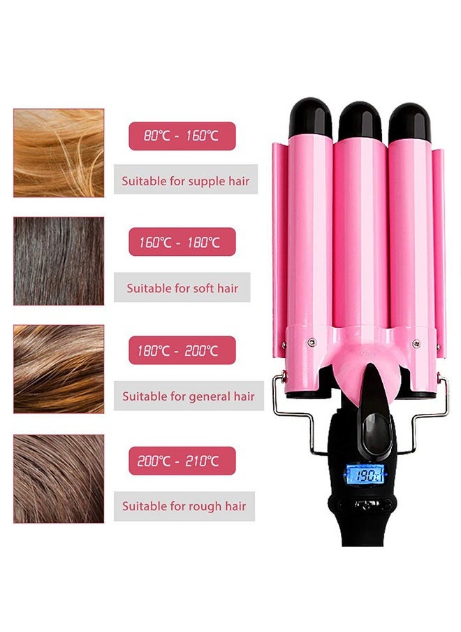 Hair Waver Curling Iron Wand 25mm with LCD Display Adjustable Temperature