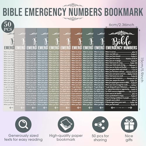 Feifeiya 50 Sets Christian Gifts Bulk Christian Pens Bible Verse Emergency Numbers Bookmarks Religious Church Welcome Gifts for Pastor Grandparent Clergy Sunday School Favor(Boho Color,English) - Image 2
