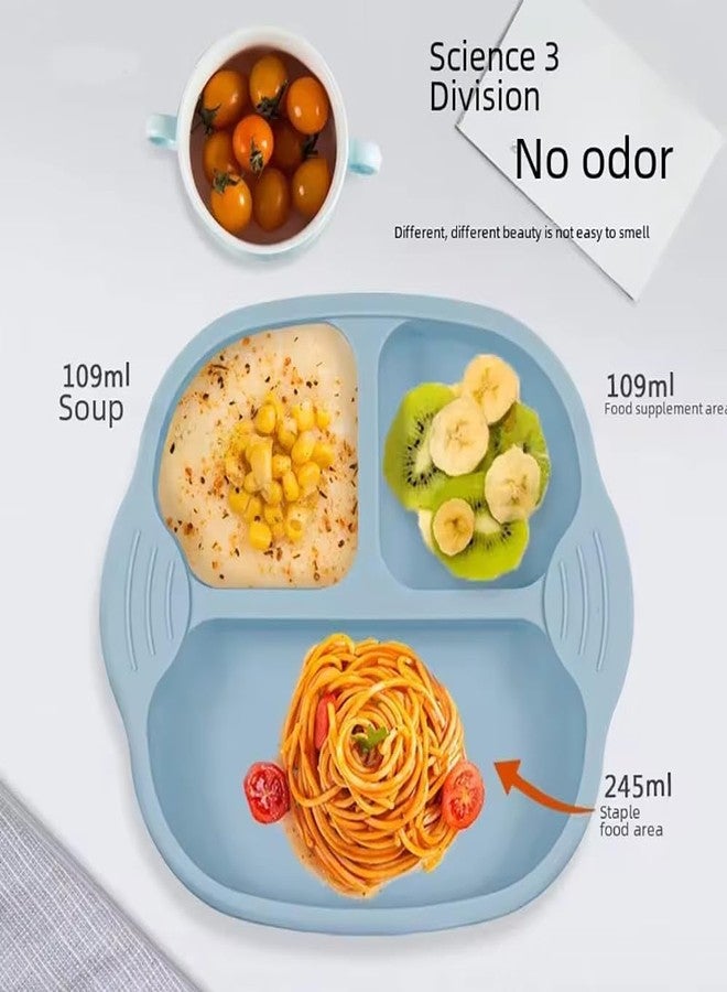 Vortipu Self-Feeding Baby Plate with Suction Cup – BPA-Free Silicone Toddler Plate, Non-Slip, Microwave & Dishwasher Safe – Baby Feeding Dish for Infants & Kids to Learn Eating – Oven Safe (Grey) - Image 5