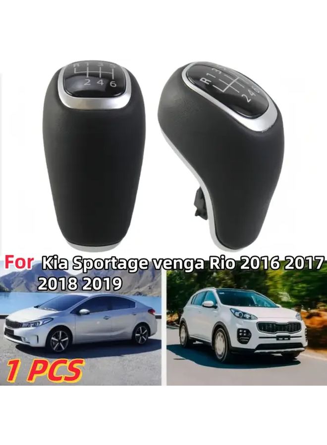Kia Sportage Venga Rio 2016 2019 6 Speed Car Gear Shift Knob Faux Leather Ergonomic Manual - Image 1