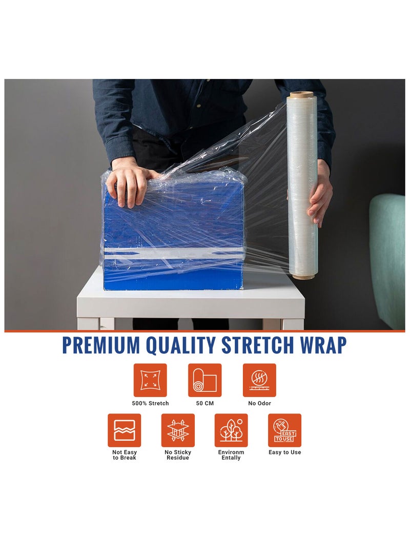 Duravel Stretch Film, Shrink Wrap for Pallet Wrap, Industrial Strength Stretch Wrap, Moving Wrapping Plastic Roll Industrial Packaging, (50 METER-4ROLL) - Image 3