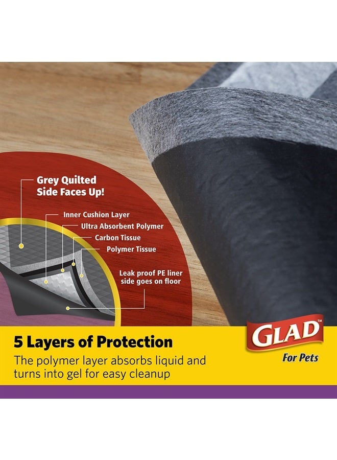Glad for Pets JUMBO-SIZE Charcoal Puppy Pads | Black Training Pads That ABSORB & Neutralize Urine Instantly | New & Improved Quality Puppy Pee Pads, 30 Count Dog Training Pads - Image 5