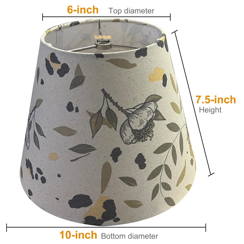 TOOTOO STAR Printed Floral Lampshades, 6"x10"x7.5" inches Small Lamp Shades for Table Lamps & Wall Lamps, Modern Bell Lampshade Replacemnt - Image 2
