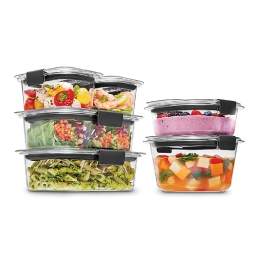 Rubbermaid Brilliance Round and Rectangular Leak Proof Food Storage Containers 12 Piece Set