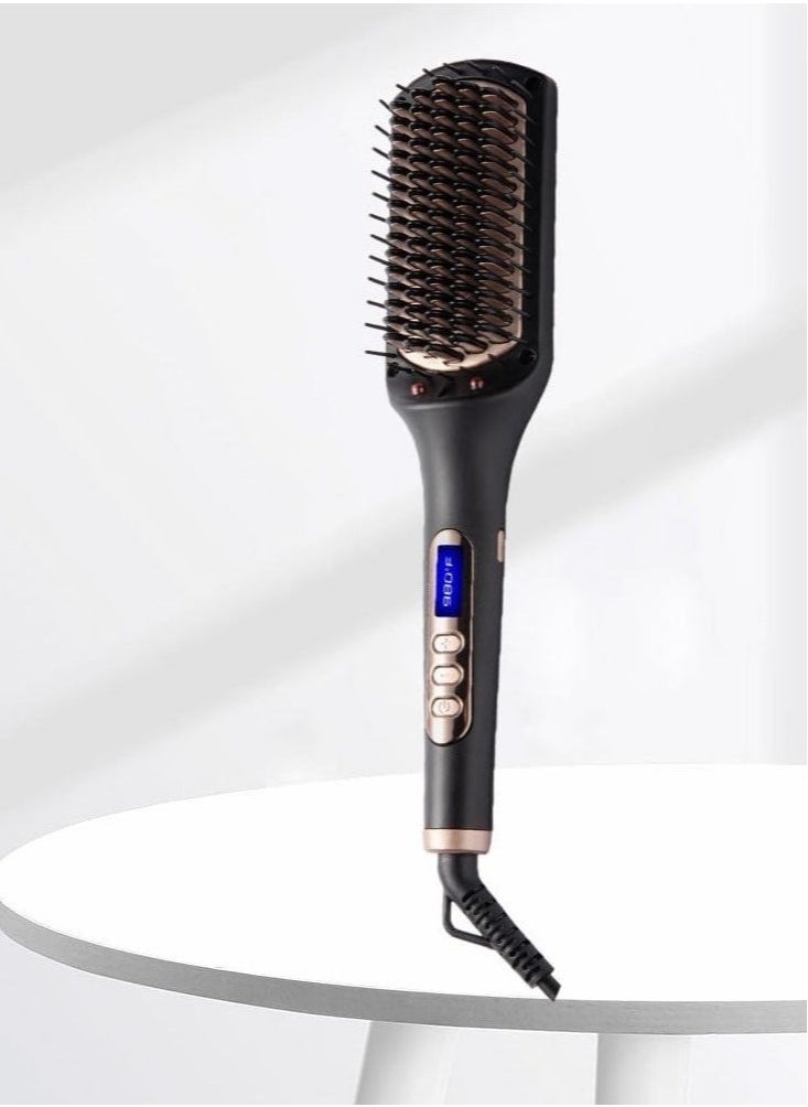 فرشاة شعر سوكانى 980F درجه SK-1917،استخدام آمن قد تكون مجهزة بتقنيات تحمي الشعر من التلف وتقليل مخاطر الإصابة بسبب درجات الحرارة العالية.درجة حرارة عالية:* تصل إلى 980 درجة فهرنهايت، مما يجعلها فعّالة في تصفيف الشعر وتسريع عملية التحميل.أسود