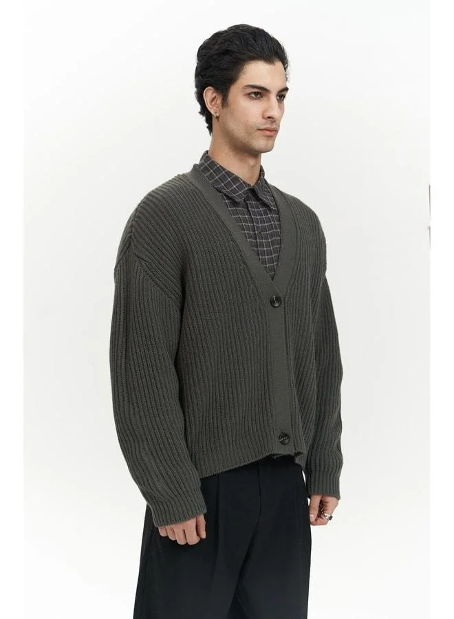 MAI STUDIOS CO.  Cassian Anthracite Men's Cardigan. for Men | Best Price UAE