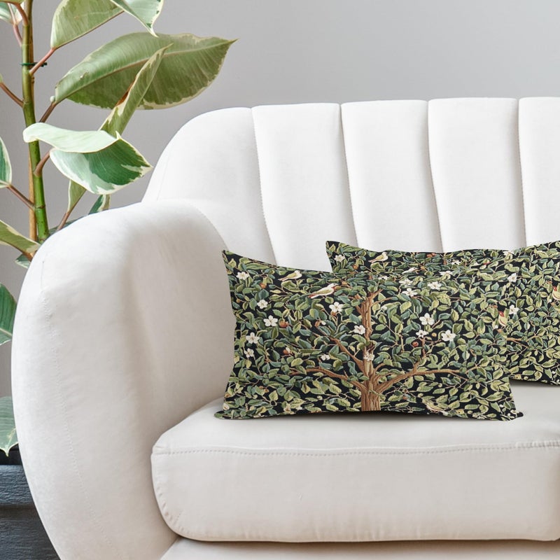 aportt Tree Green Lumbar Pillow Covers 12X20 Inch Set of 2 Watercolor Forest Bird Floral leaves Decorative Pillow Cases Spring Summer Vintage Leaf Flower Cushion Case Farmhouse Home Decor For Sofa Couch - Image 5