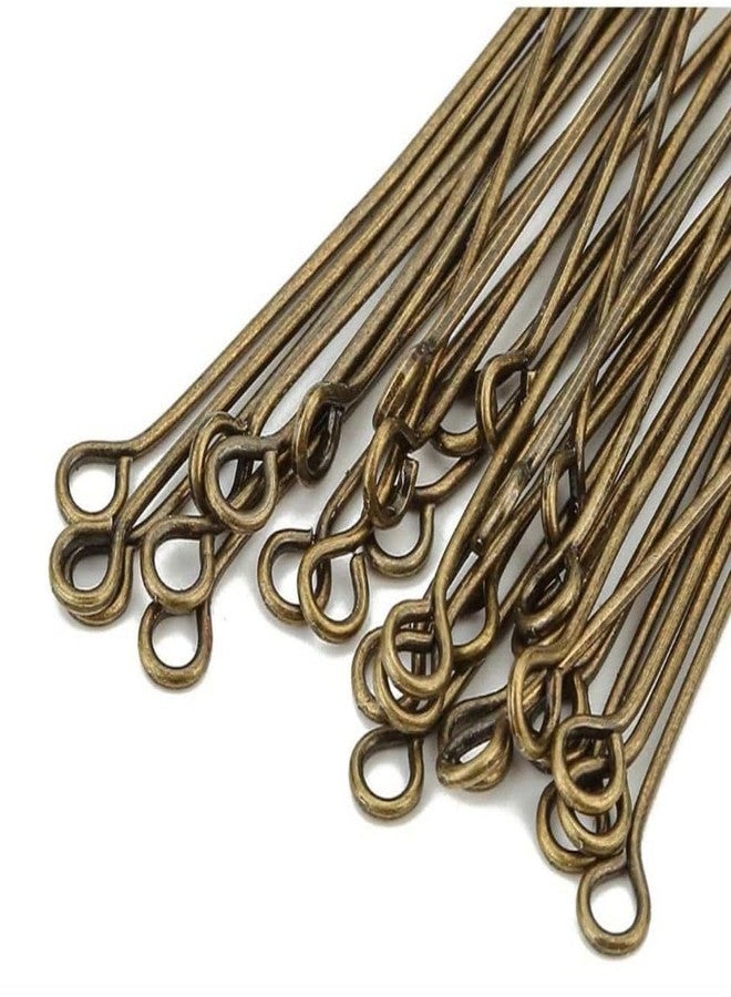 Adabele 200pcs Eye Pins Eyepin 30mm (1.2 Inch) Tarnish Resistant Antique Bronze Plated Brass(Wire 0.8mm/20 Gauge) for DIY Craft Jewelry Making CF153-30 - Image 1