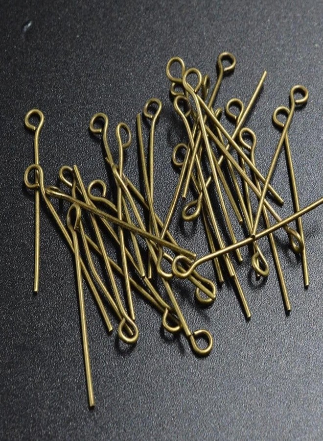 Adabele 200pcs Eye Pins Eyepin 30mm (1.2 Inch) Tarnish Resistant Antique Bronze Plated Brass(Wire 0.8mm/20 Gauge) for DIY Craft Jewelry Making CF153-30 - Image 2