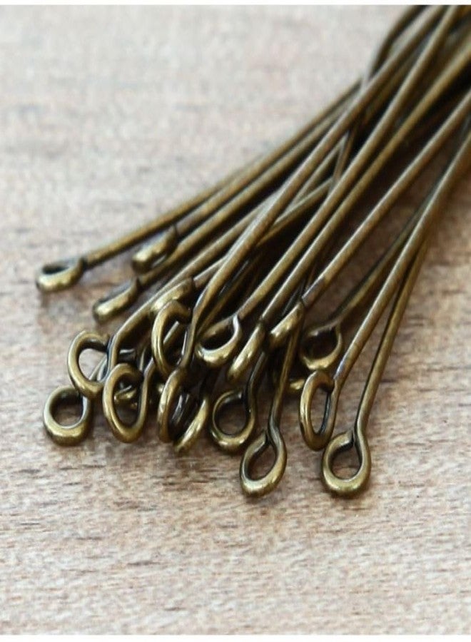 Adabele 200pcs Eye Pins Eyepin 30mm (1.2 Inch) Tarnish Resistant Antique Bronze Plated Brass(Wire 0.8mm/20 Gauge) for DIY Craft Jewelry Making CF153-30 - Image 3