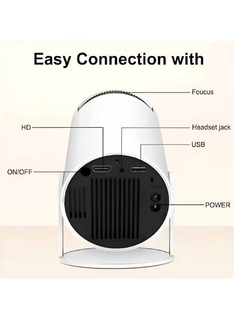 Mini Projector – Portable LED Display, HDMI/USB Input, Built-in Speaker, White - Image 3