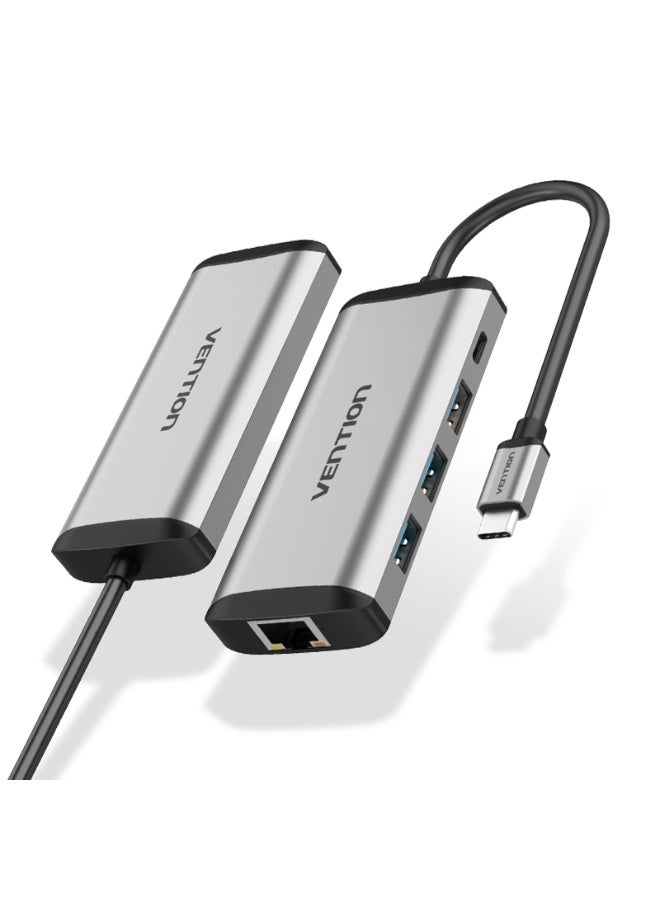 VENTION Type-C to USB3.0*3/Gigabit Ethernet/PD Docking Station Model # TGDHB - Image 1