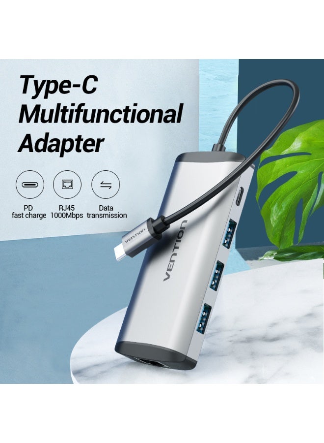 VENTION Type-C to USB3.0*3/Gigabit Ethernet/PD Docking Station Model # TGDHB - Image 3