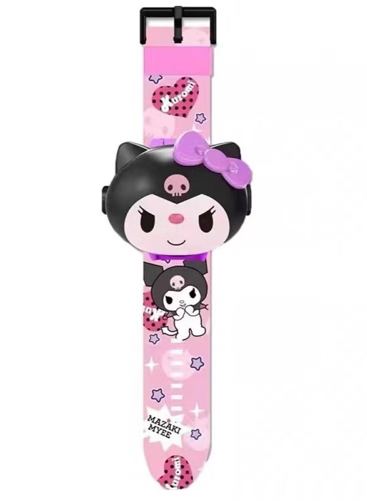 سانريو ساعة ميلودي كورومي سينامورول الكرتونية ثلاثية الأبعاد المضيئة الرقمية للأطفال - Image 2