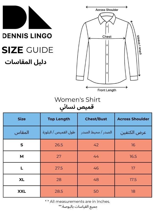 دينيس لينغو قميص نسائي مريح أبيض بأكمام كاملة - Image 4