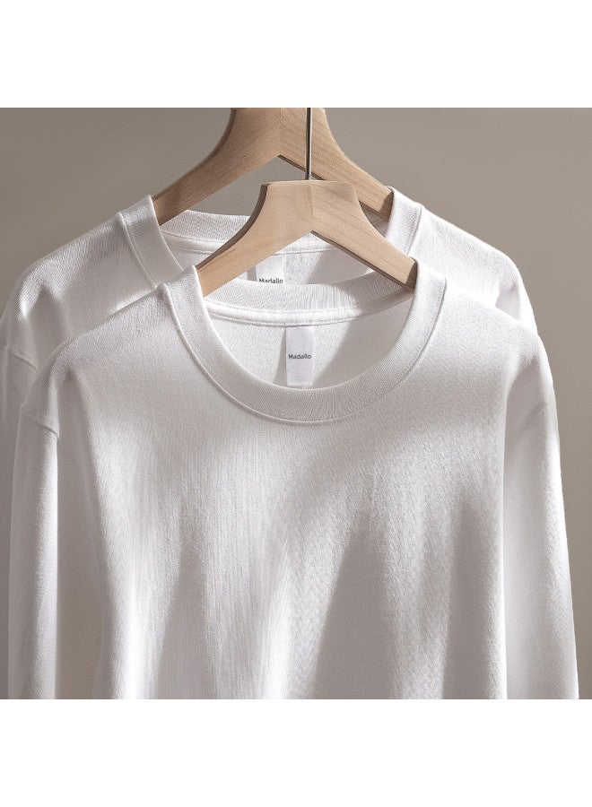 Modal White Long Sleeve T-Shirt For Men And Women, Thickened Base Layer For Spring And Autumn, Opaque Top - Image 2