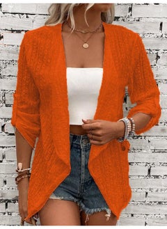 Generic Autumn And Winter European And American Temu Independent Station New Women's Clothing Solid Color Casual Cardigan Sleeve Button 