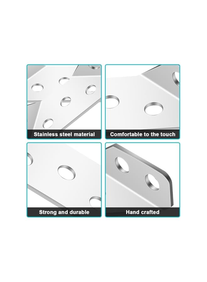 PROMASS promass Angle Brackets, 20pcs Stainless Steel Furniture Corner Connector, Corner Braces for Wood with Screws for Cabinet, Table, Chair  - Image 3