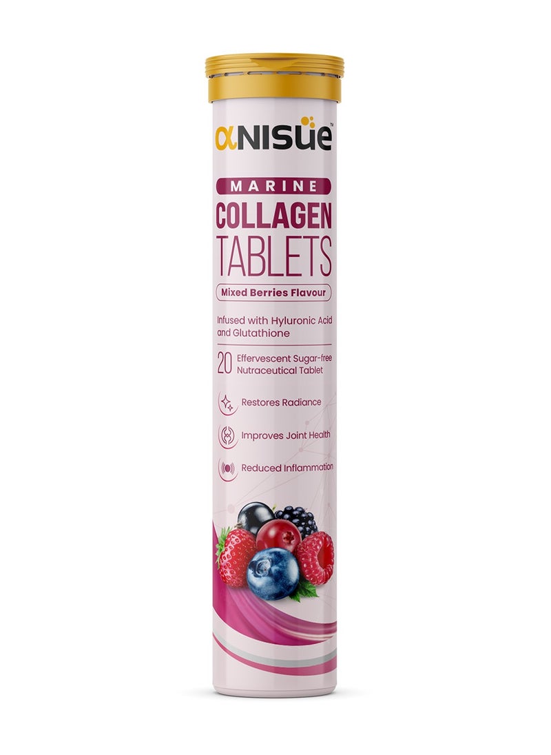 Anisue Marine Collagen, Glutathione, Hyluronic Acid & Vitamin C  Mixed Berries Flavor Pack Of 1 - 20 Effervescent Tablets  - Image 2