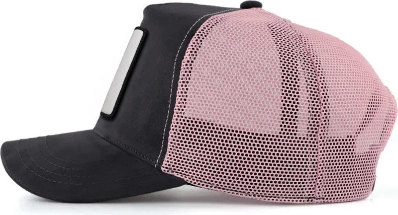 Black Börk Blackbörk V1 Trucker Positive - Unisex Anthracite-Pink Hat (Cap) with 1 Code Logo