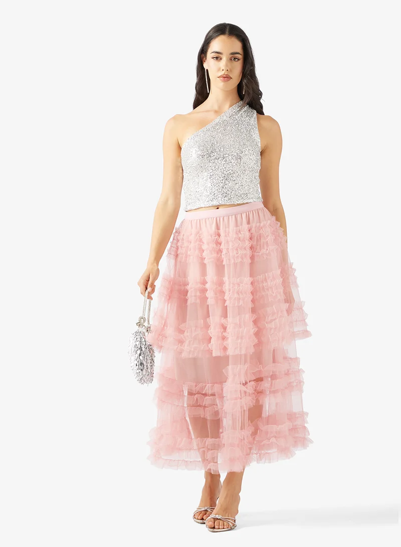 Ginger Mesh Frill Detail Tulle Skirt