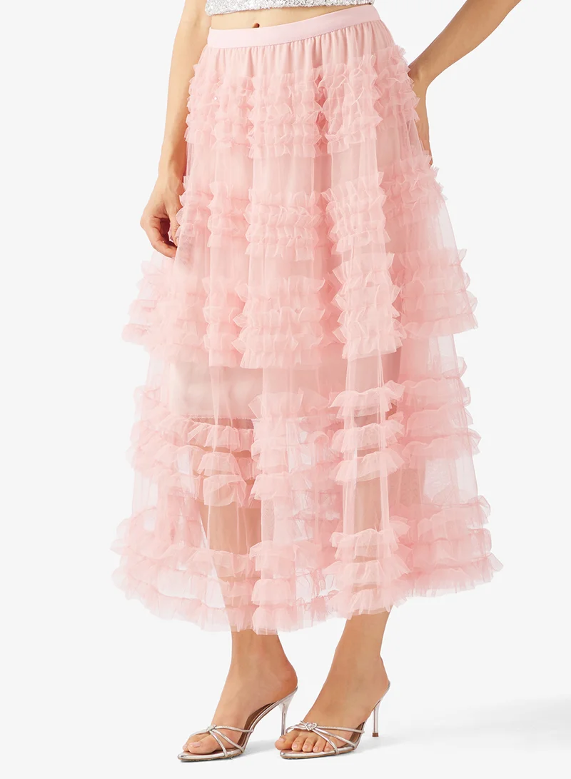 Ginger Mesh Frill Detail Tulle Skirt