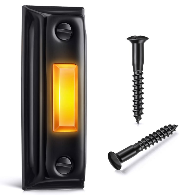Dreyoo Metal Doorbell Push Button Heavy Duty Metal Door Bell Wired Button LED Lighted Wall Mounted Doorbell Push Buttons for Home Universal Garage Door Opener Switch Property in CopyrightBlack