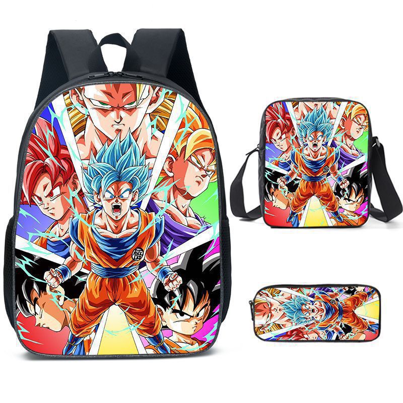 'S New Anime Cartoon Printed Backpack, Primary And Secondary School Student School Bag, Shoulder Bag, Pencil Bag Three-Piece Set - Image 1