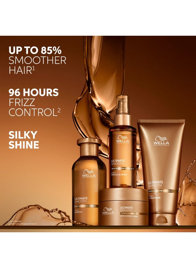 Wella Professionals ماسك ويلا بروفيشونالز ألتيميت سموذ مع تغذية عميقة، علاج للشعر الجاف والمجعد، ينعم ويضيف لمعة حريرية، آمن للألوان، مع سكوالان وأوميغا 9، 150 مل - Image 4