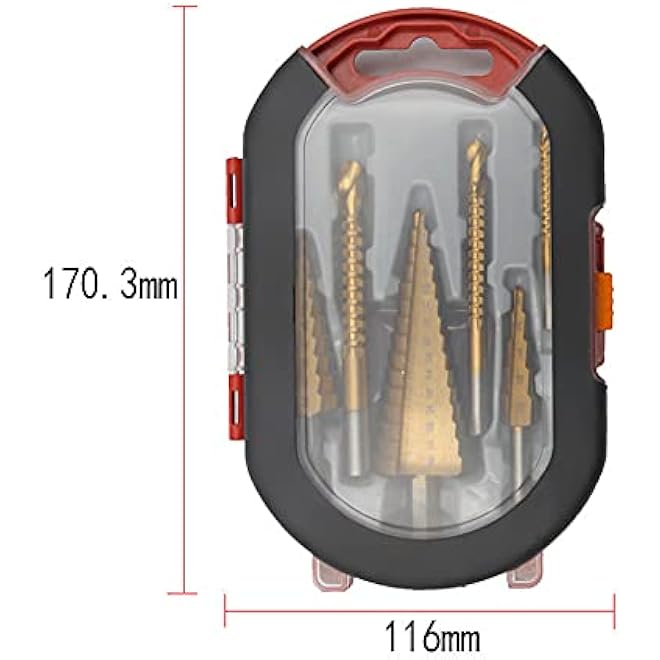 6 PCS Step Drill Bit and Saw Drill Set HSS Drill Bits for Sheet Aluminum Iron Metal Stainless Steel Wood Hole Drilling Expanding Multifunction Spiral Grooved Step Drill for Woodworking Industr - Image 3