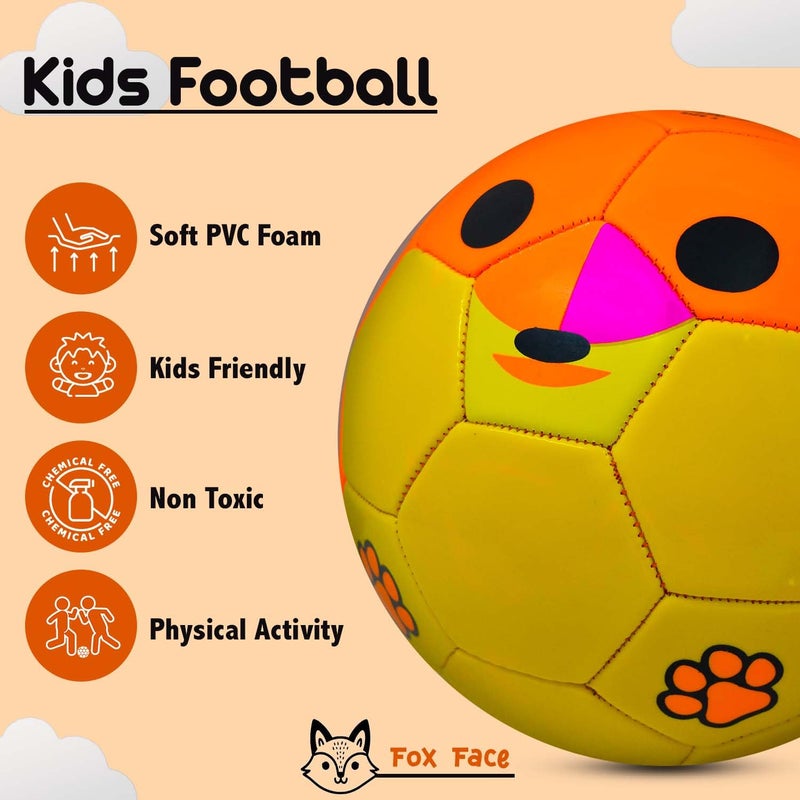 synco Kids Football | Fox Face Design | Suitable for Kids Aged 4-8 | Soft and Durable | Toy Football for Indoors and Outdoors| BIS Approved | Soccer Ball for Kids | Size-3 - Image 4