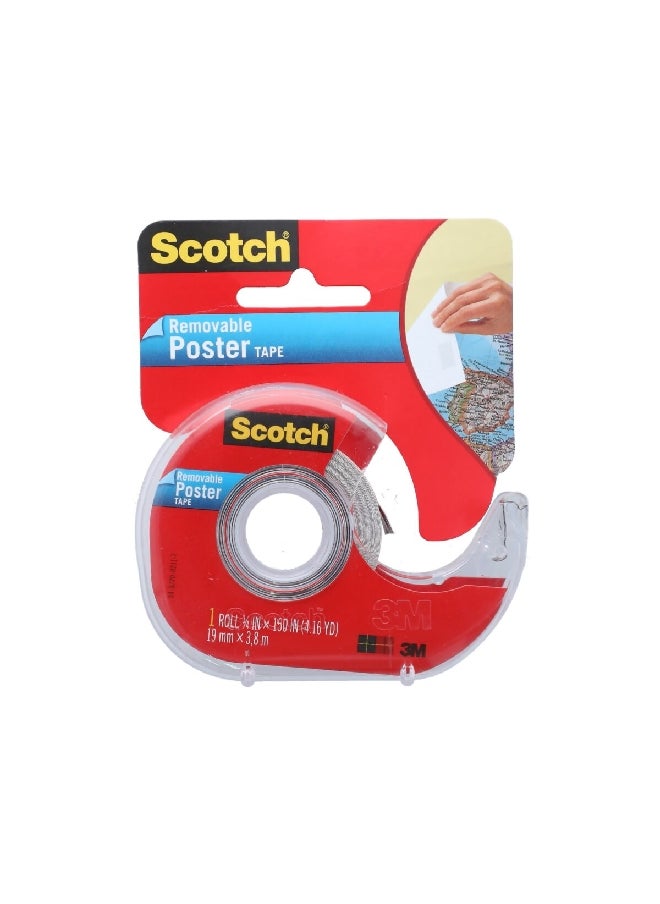 Scotch  Wall Saver Double Sided Removable Poster Tape White 1.9cm x 3.8m 70005087062  - Image 1