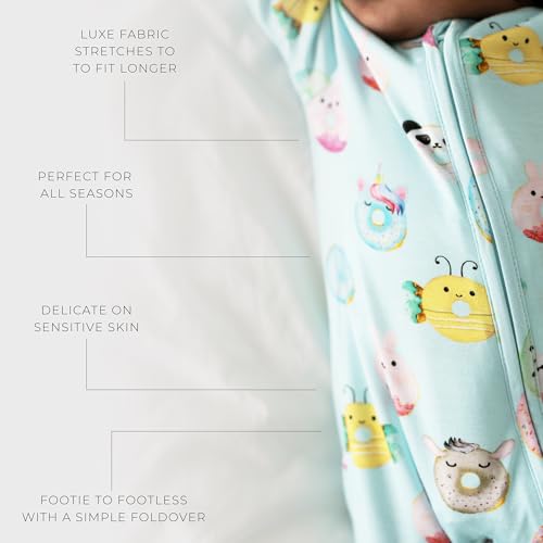 Posh Peanut Convertible Baby Sleepers - Boys Footless Baby Pajamas with 2 Way Zipper for Easy Diaper Changes - Donuts, 0-3 Months - Image 4