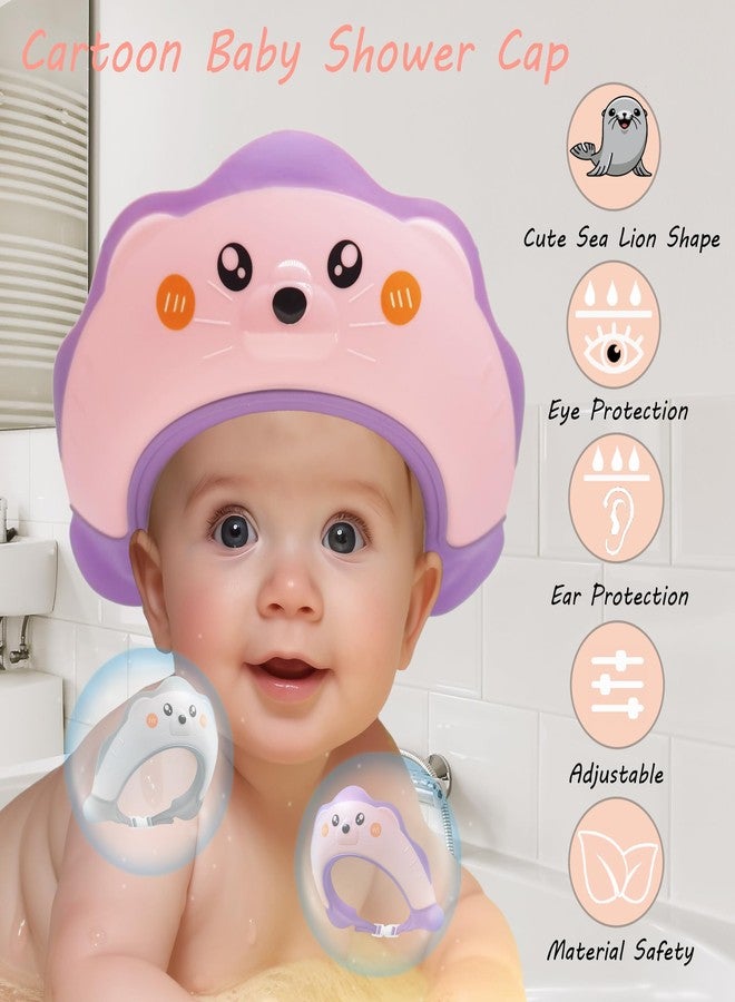 TinyGuardian Cute Sea Lion Shower Shield Visor - Eye & Ear Protection for 0-9 Yrs, Pink - Image 2