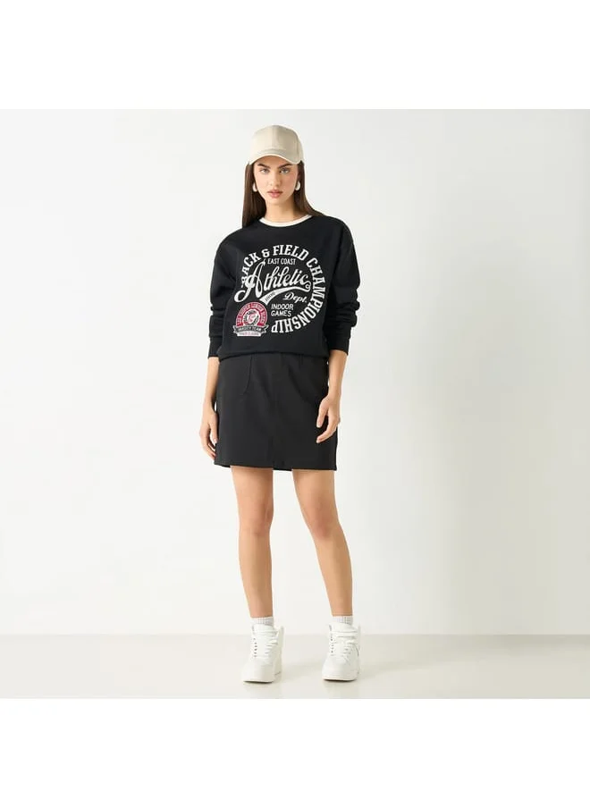 Lee Cooper Lee Cooper Printed Sweatshirt with Crew Neck and Long Sleeves