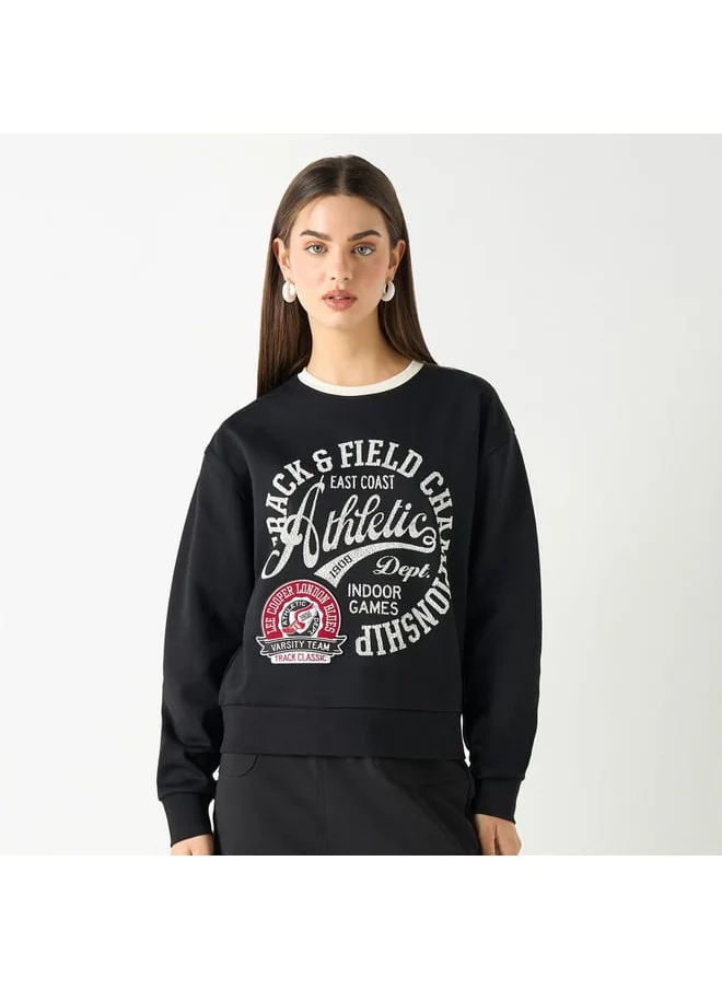 Lee Cooper Lee Cooper Printed Sweatshirt with Crew Neck and Long Sleeves