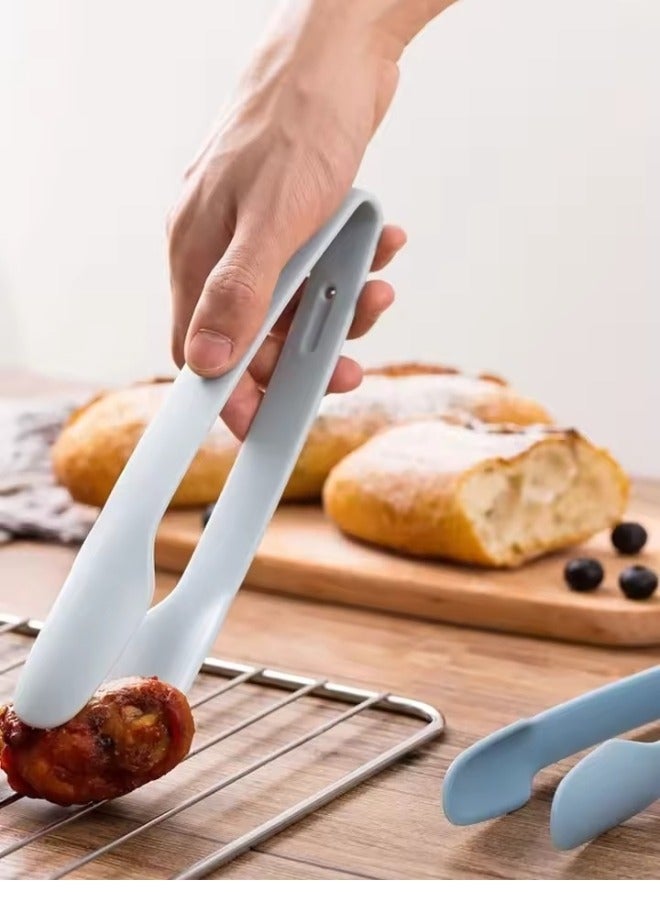 3 pcs Set of Plastic Tongs Ideal Serving Tool for Barbecue Cooking Pasta Buffet and Salad Serving, Barbecue Baking Tongs for Kitchen Multicolor  - Image 5