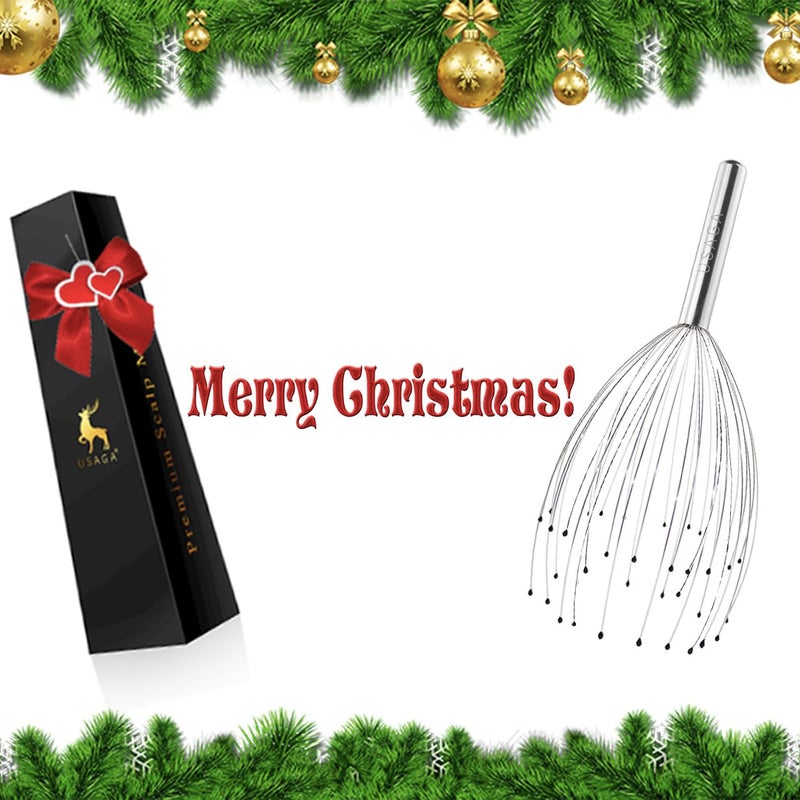 USAGA 36 أصابع جهاز تدليك الرأس جهاز تدليك فروة الرأس خدش الرأس للاسترخاء الجسم (فضي) - Image 3