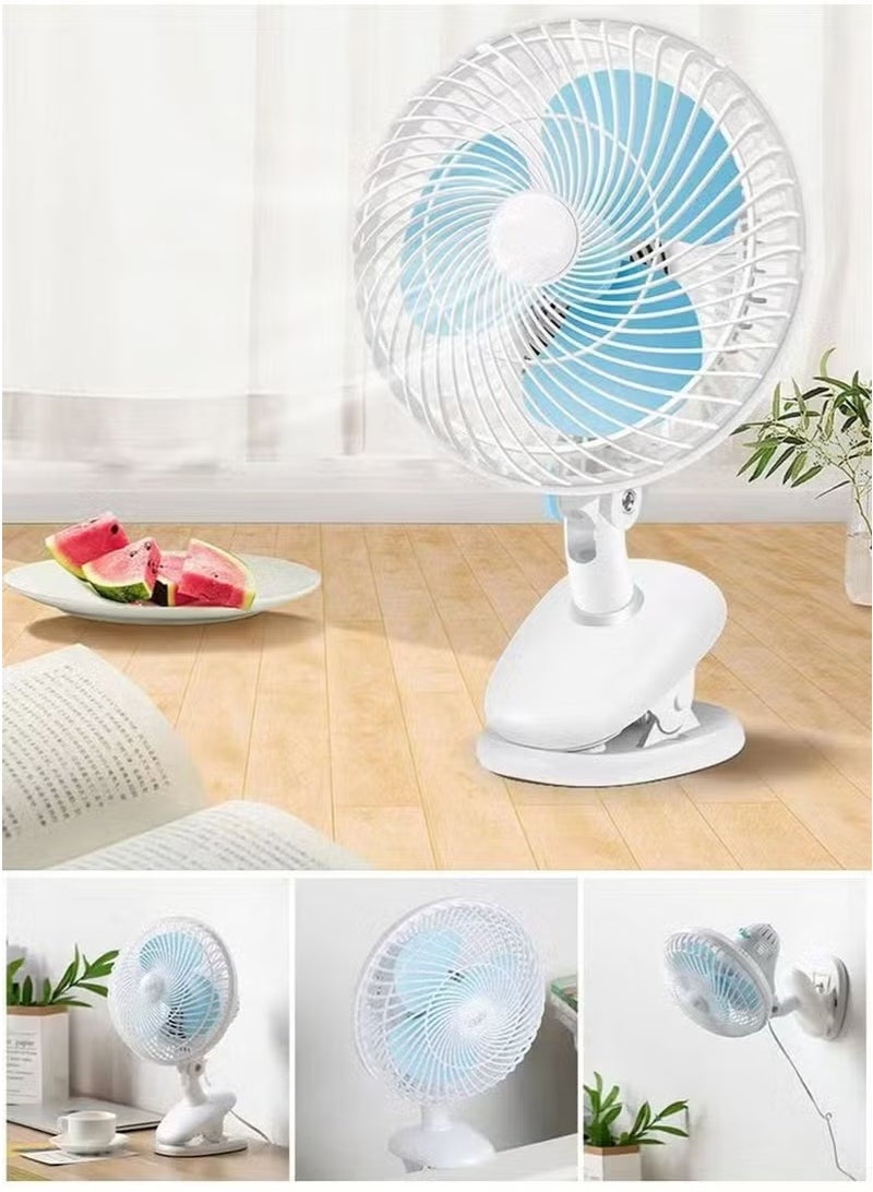 JAJEEK مروحة مكتبية محمولة قابلة لإعادة الشحن مع 3 إعدادات للسرعة – مروحة تبريد هواء هادئة مع قاعدة قابلة للتثبيت – مروحة محمولة ومكتبية للمكتب، التخييم، السفر، والمنزل – قابلة لإعادة الشحن عبر USB، زاوية قابلة للتعديل، تشغيل منخفض الضوضاء للاستخدام الشخصي - Image 4