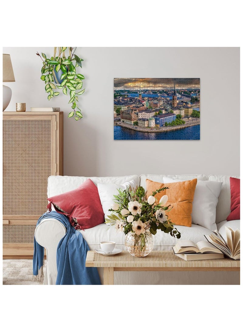 1000 pieces of Stockholm City Landscape Colorful Puzzles for Adults and Children - Desktop Puzzle Game - Image 4