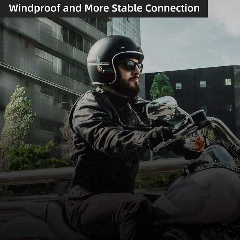 0TO6 Universal Wireless Motorcycle Helmet Bluetooth On Ear Headset,Hands-Free,Music Call Control,Automatic Call Answering,Waterproof Bluetooth 5.0 System with 50hrs Playing Time, C-Type Charging - Image 3
