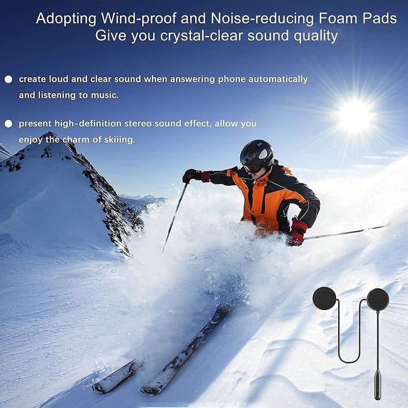 0TO6 Universal Wireless Motorcycle Helmet Bluetooth On Ear Headset,Hands-Free,Music Call Control,Automatic Call Answering,Waterproof Bluetooth 5.0 System with 50hrs Playing Time, C-Type Charging - Image 4