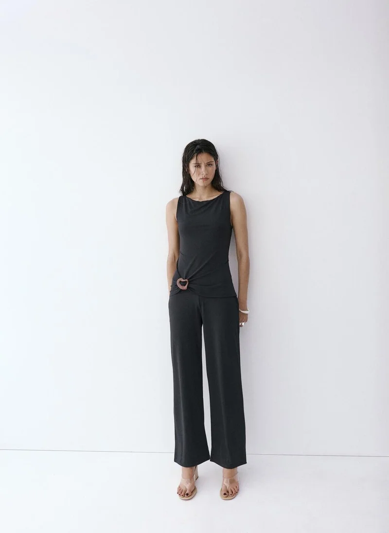 Mango Combined Jumpsuit With Resin Appliqué