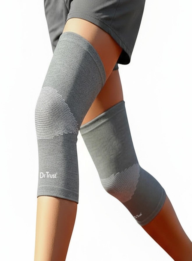 Dr Trust USA 4501 Knee Cap Support for Joint Pain Relief During Sports, Gym, Running, Exercise, Cycling, Workout|Anti-Sweat Compression Knee Brace for Men and Women - Medium (1 Pair) - Image 1