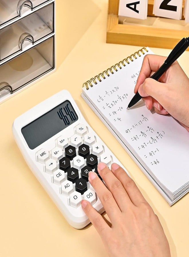 TGOPIT آلة حاسبة ملونة على شكل حلوى من TGOPIT، آلة حاسبة ميكانيكية لطيفة بشاشة LCD كبيرة مكونة من 12 رقمًا وأزرار دائرية كبيرة، سهلة الضغط، مناسبة للمدرسة والمكتب والعمل والمنزل، خاصية السكون التلقائي (متعددة الألوان) - Image 4