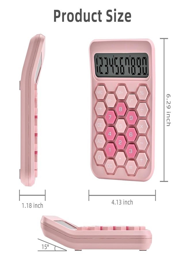 TGOPIT آلة حاسبة ملونة على شكل حلوى من TGOPIT، آلة حاسبة ميكانيكية لطيفة بشاشة LCD كبيرة مكونة من 12 رقمًا وأزرار دائرية كبيرة، سهلة الضغط، مناسبة للمدرسة والمكتب والعمل والمنزل، خاصية السكون التلقائي (متعددة الألوان) - Image 2