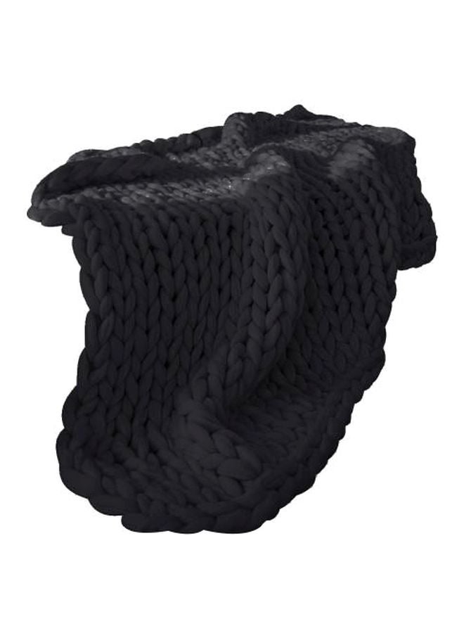 Knitted Blanket Polyester Black 60 x 60centimeter - Image 1