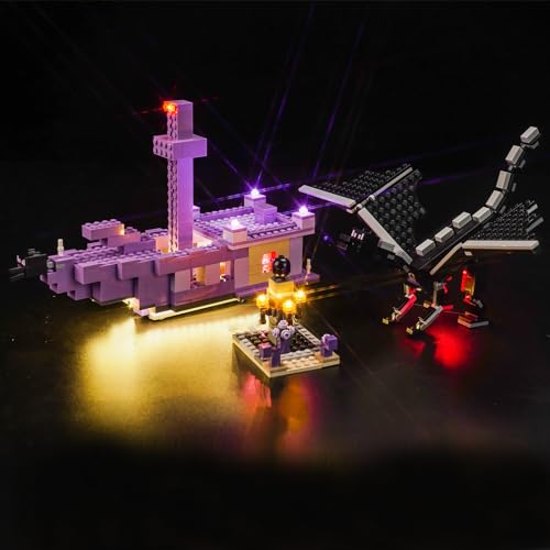 LocoLee LED Light Kit Compatible with Lego 21264 The Ender Dragon and End Ship No Models Only Light Creative Lighting Set Accessories Compatible with Lego 21264 Set - Image 1