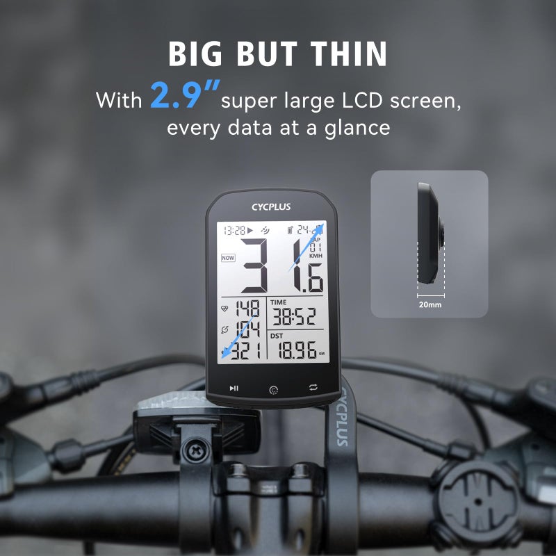 CYCPLUS Bike Computer Set Include Speed Sensor and Mount, Wireless Bicycle Speedometer Odometer, IPX6 Waterproof ANT+ Bluetooth - Image 2